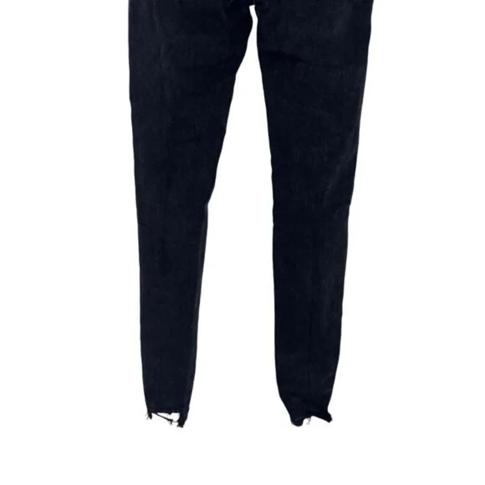 American Eagle Woman's Distressed Super Hi Rise Jegging Black Denim Jeans Size 2